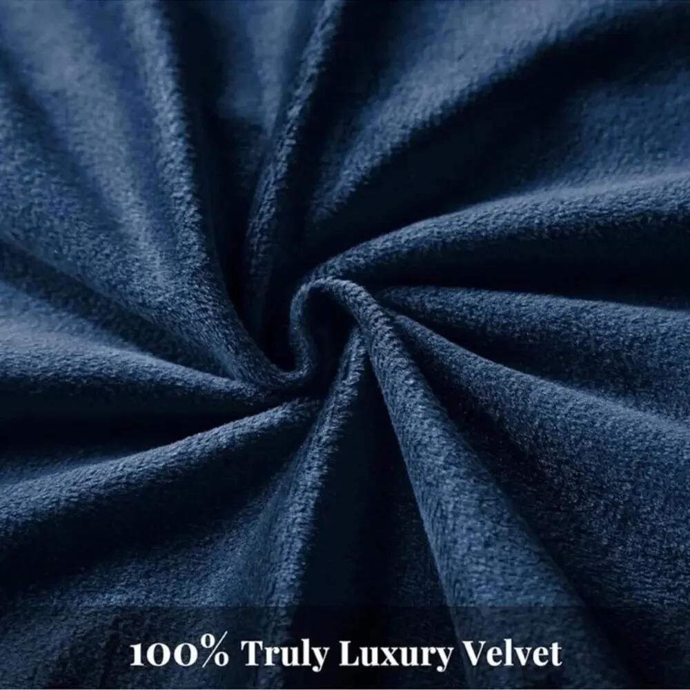 🆕 Blue Velvet Duvet Set Queen Luxury Hotel Vibes Cozy Bedding New With Tags